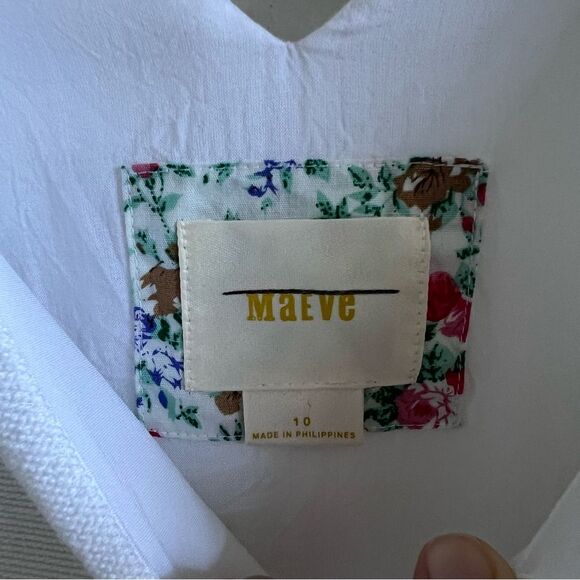 Maeve Anthropologie Boho White Fringe Cotton Shift Dress - Picture 5 of 10